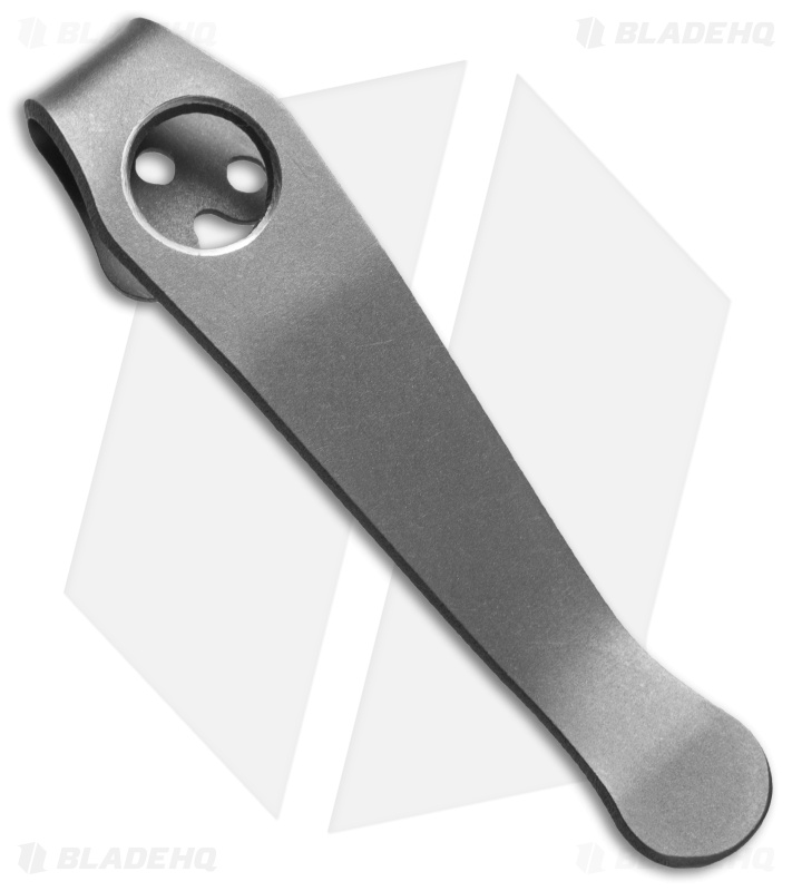 Lynch Northwest Short Titanium Spyderco Pocket Clip (Sandwashed) NW