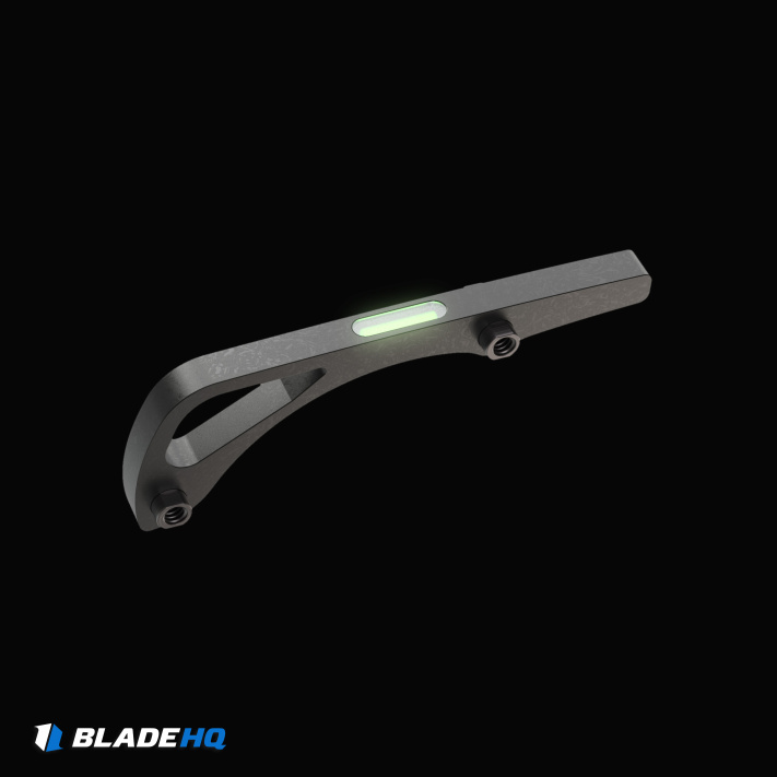 Flytanium + Glow Rhino Tritium Stonewash Ti Backspacer for Benchmade Bugout