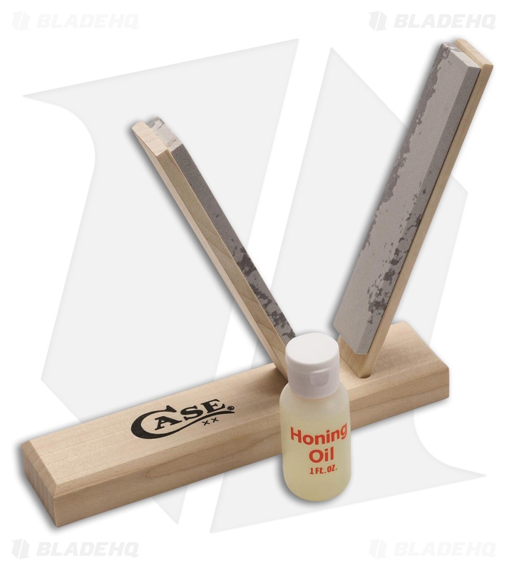 Case V-Sharpening Kit Wood/Arkansas Stone Sharpener - Blade HQ