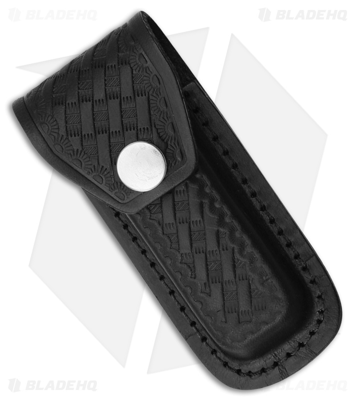 Tallen 4" Folding Knife Sheath Black Leather (SH1143)