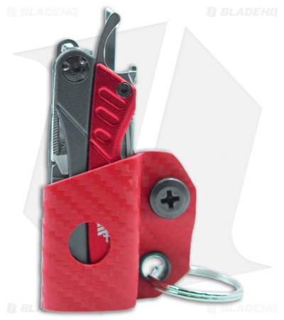 Clip & Carry Kydex Sheath Keychain for Gerber Dime (Red CF)