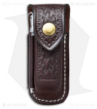 Victorinox Zermatt Large Brown Leather Belt Sheath  w/ Sharpening Steel 33208