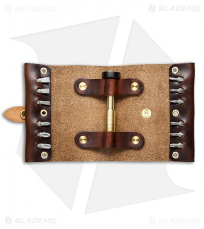 Scout Leather Co. Hex Bit Driver Tool Roll Brown CXL Leather