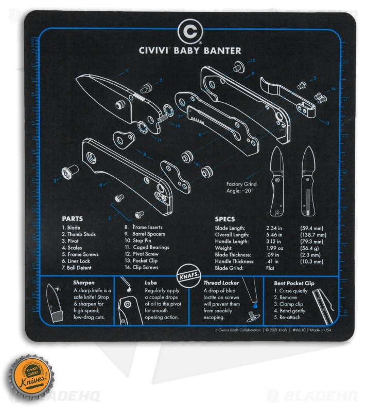 KNAFS CIVIVI Baby Banter 9"x9" Shop Mat 
