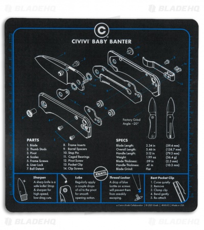 KNAFS CIVIVI Baby Banter 9"x9" Shop Mat 