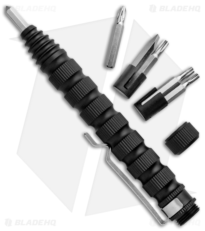 V NIVES Drive Bit Driver Black Aluminum w/ 7 Piece Bit Set
