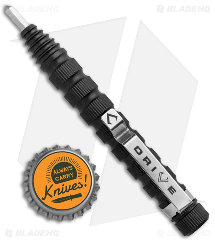 V NIVES Drive Bit Driver Black Aluminum w/ 7 Piece Bit Set