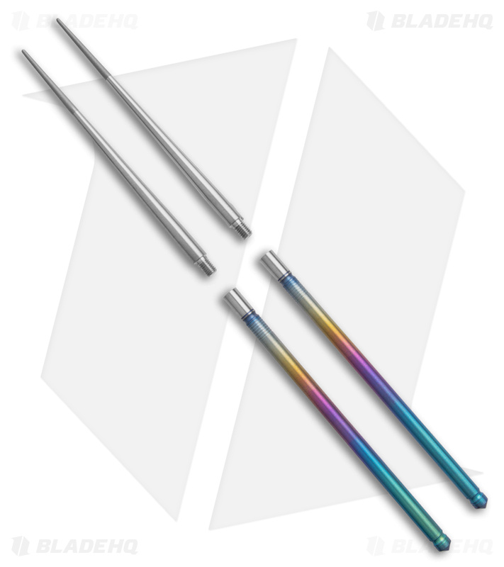 Foltsum 2-Piece Takedown Chopsticks Rainbow / Satin Titanium with Pouch