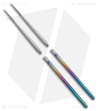 Foltsum 2-Piece Takedown Chopsticks Rainbow / Satin Titanium with Pouch