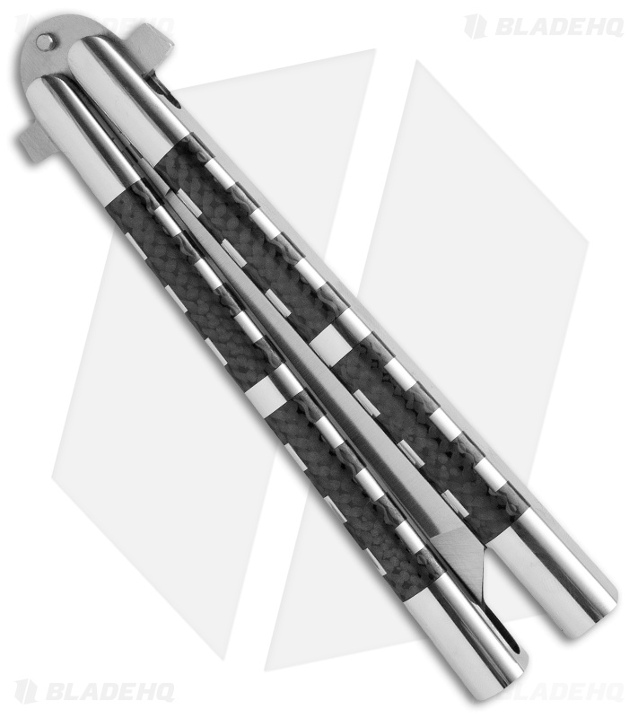 29 Knives Chris Olofson 5" Tanto + Reverse Tanto Balisong Set Carbon Fiber 