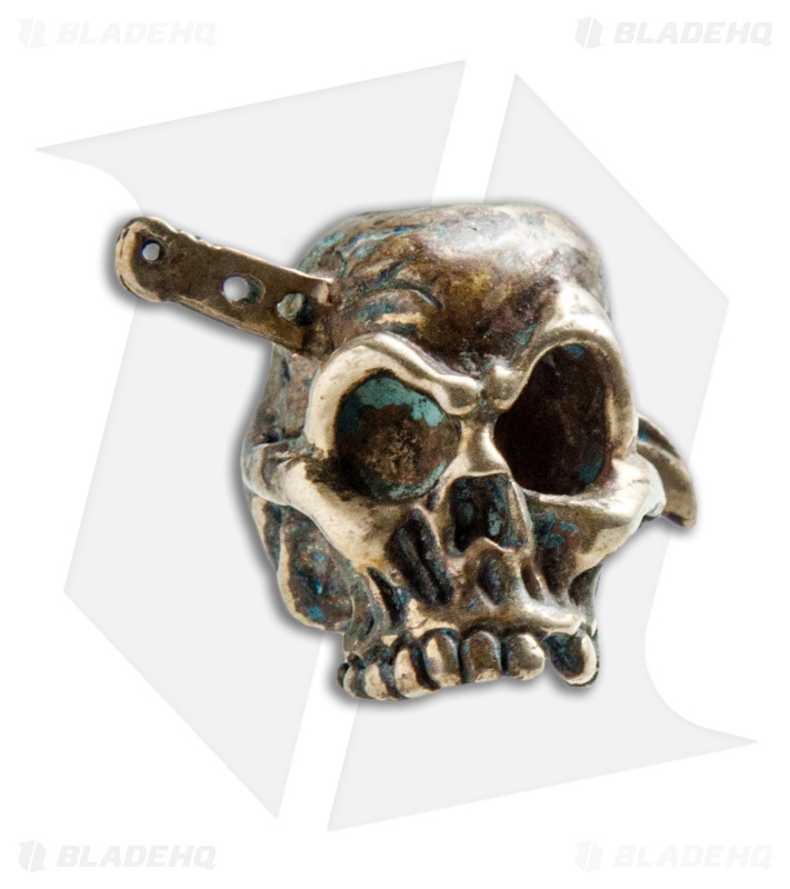 Andre de Villiers AdV Knife Head Half Skull Bead - Brass