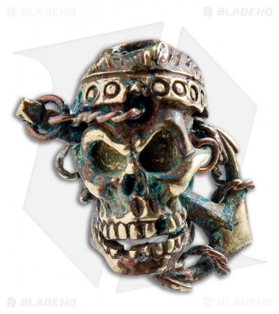 Andre de Villiers AdV Large Anchor Skull Bead - Brass/Copper Patina