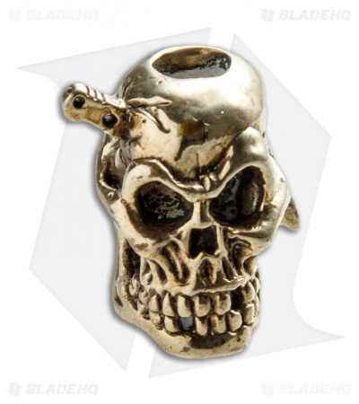 Andre de Villiers AdV Large Knife Head Skull Bead - Brass