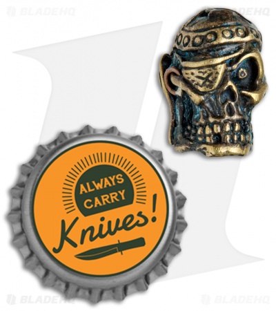Andre de Villiers AdV Pirate Skull Bead - Brass/Antique