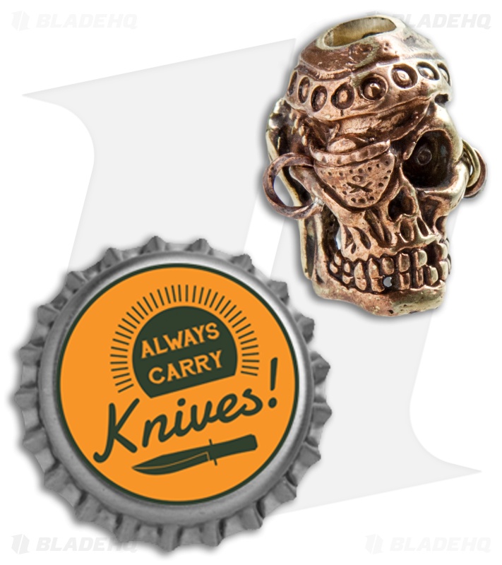 Andre de Villiers AdV Pirate Skull Bead - Brass/Copper