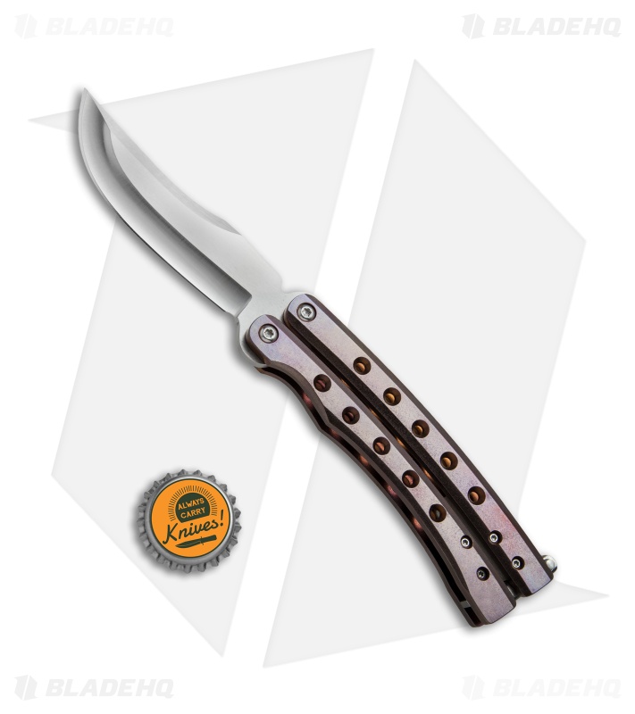Balibalistic Custom Balisong Butterfly Knife Bronze/Purple Ti