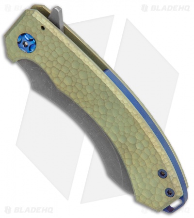 Bat Cave Blades  #13 Folding Knife Titanium Acid Green Speckled (3.25" Acid)