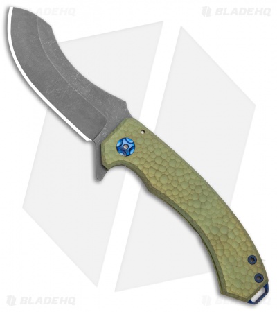 Bat Cave Blades  #13 Folding Knife Titanium Acid Green Speckled (3.25" Acid)