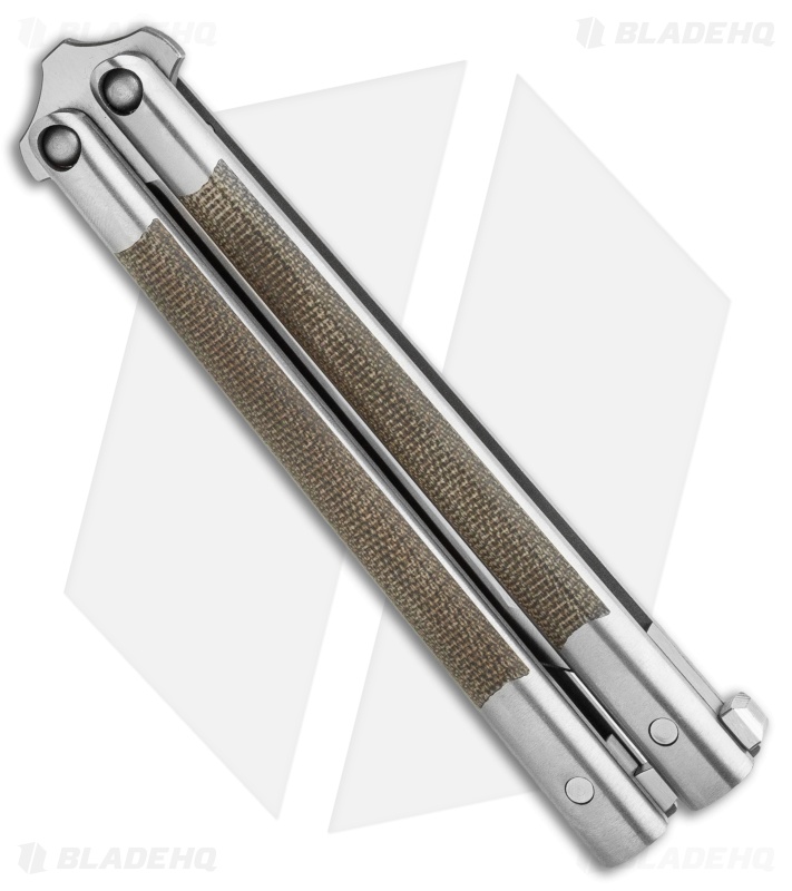 Biegler Bladeworks Custom Archon Gen4 Balisong OD Green Micarta Inlay (4.3" SW)