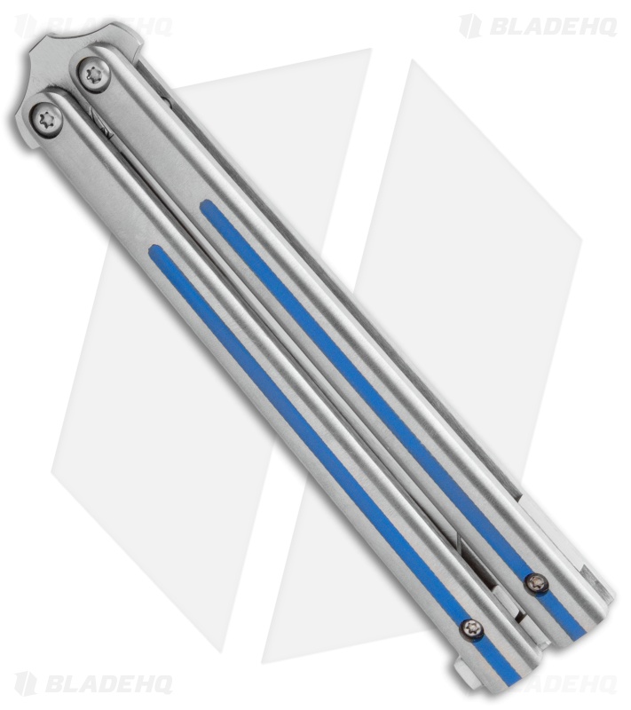 Biegler Bladeworks Custom Archon Gen4 Balisong Blue G-10 Inlay (4.3" Stonewash)