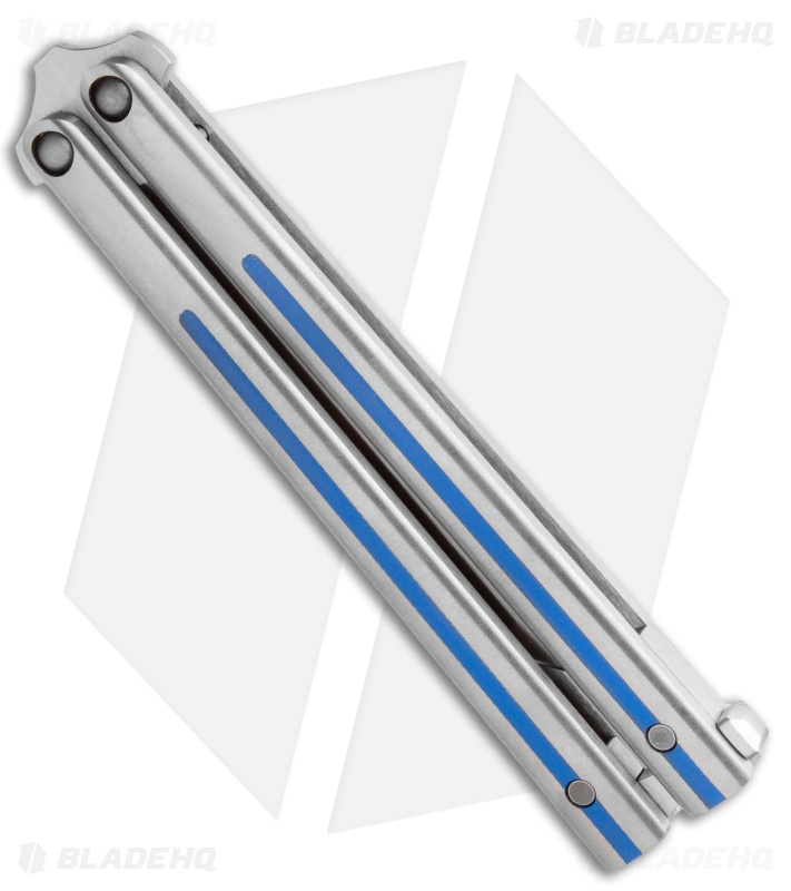 Biegler Bladeworks Custom Archon Gen4 Balisong Blue G-10 Inlay (4.3" Stonewash)