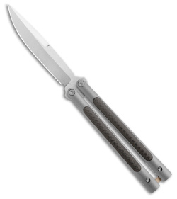 Biegler Bladeworks Custom B-Hawk Balisong Knife Black CF (4.3" Satin)