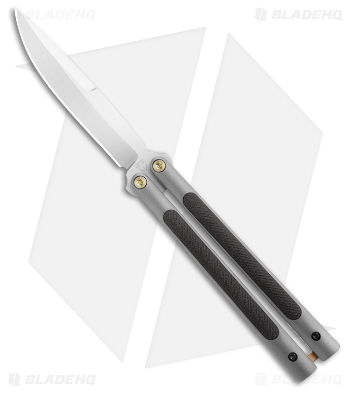 Biegler Bladeworks Custom B-Hawk Balisong Knife Black Textured G-10 (4.4" Satin)