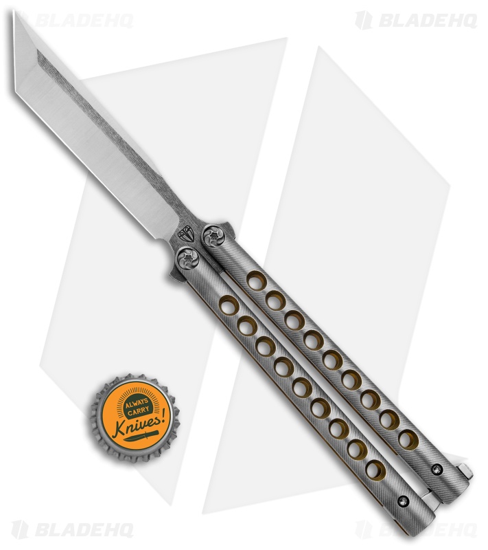 Biegler Bladeworks Custom Balisong Archon 9 Holes Titanium w/ Latch (4.3" Satin)
