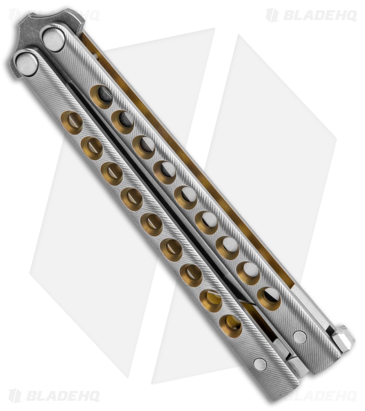 Biegler Bladeworks Custom Balisong Archon 9 Holes Titanium w/ Latch (4.3" Satin)