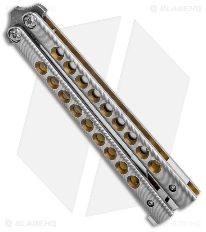 Biegler Bladeworks Custom Balisong Archon 9 Holes Titanium w/ Latch (4.3" Satin)
