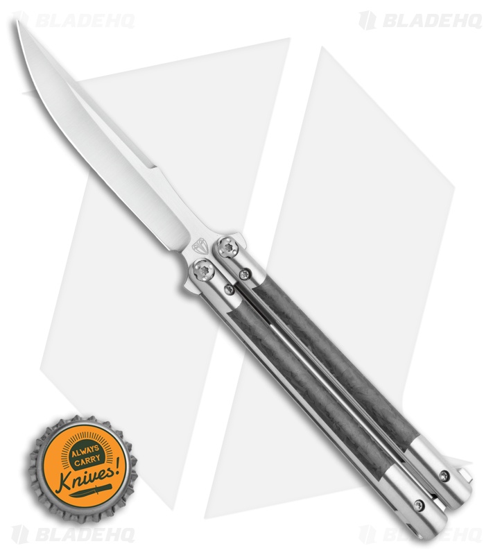 Biegler Bladeworks Custom Corsair Hand Ground Balisong Ti/CF (4.1" Satin)