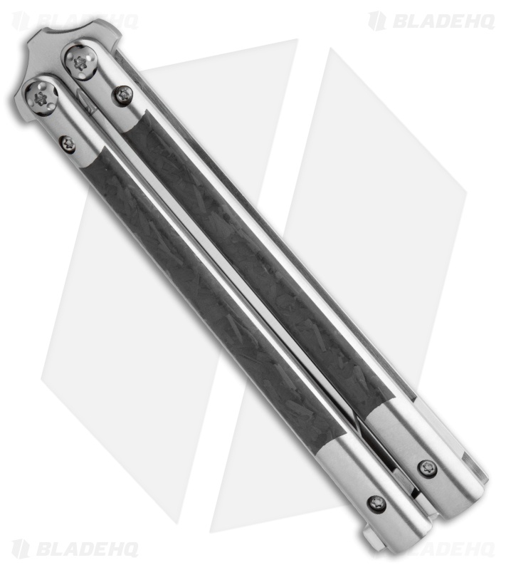 Biegler Bladeworks Custom Corsair Hand Ground Balisong Ti/CF (4.1" Satin)
