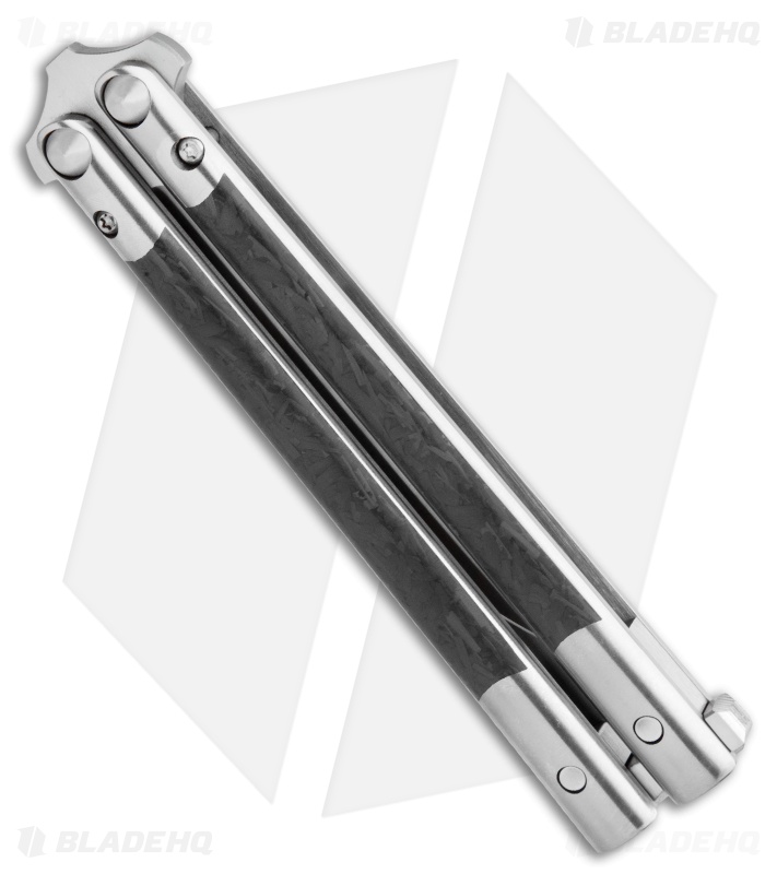 Biegler Bladeworks Custom Corsair Hand Ground Balisong Ti/CF (4.1" Satin)