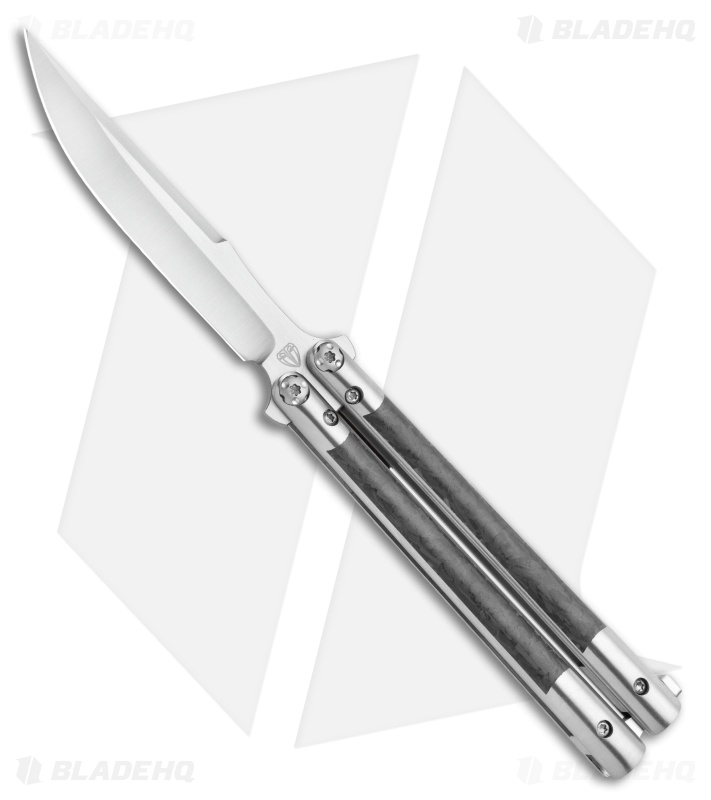 Biegler Bladeworks Custom Corsair Hand Ground Balisong Ti/CF (4.1" Satin)