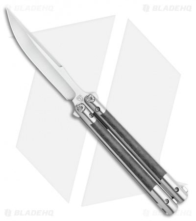 Biegler Bladeworks Custom Corsair Hand Ground Balisong Ti/CF (4.1" Satin)