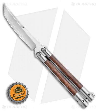 Biegler Bladeworks Custom Kuma Gen4 Balisong Wood Inlays (4" W2 Hamon)