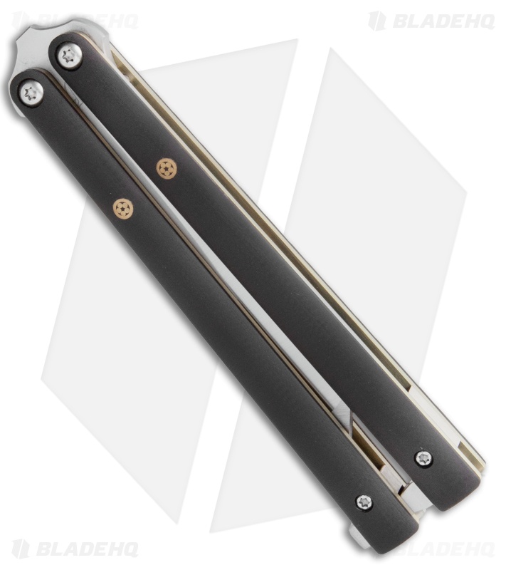 Biegler Bladeworks Custom Kuma Balisong Handground Mosaic Pin Ti/G-10 (4" SW)