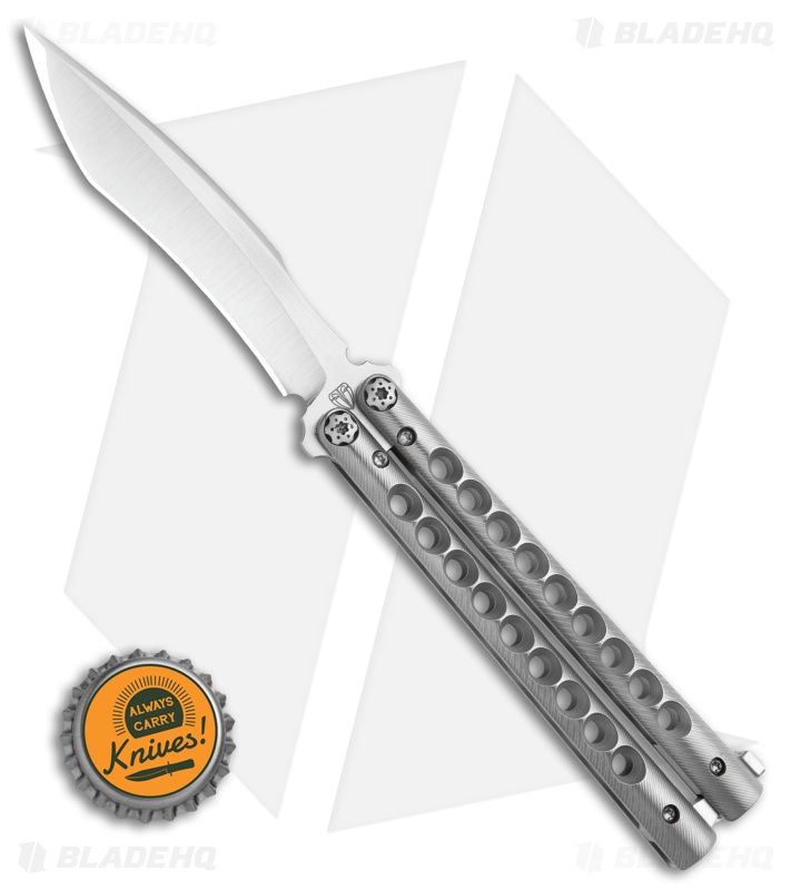 Biegler Bladeworks Custom Rockstyle Gen3 Balisong Titanium 9 Hole (4.5" Satin)