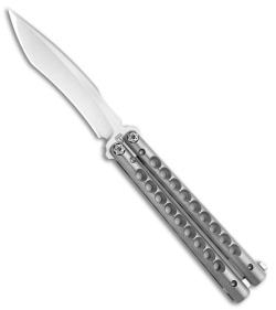 Biegler Bladeworks Custom Rockstyle Gen3 Balisong Titanium 9 Hole (4.5" Satin)