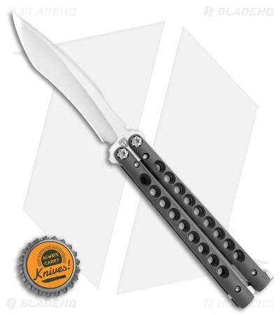 Biegler Bladeworks Custom Rockstyle Gen3 Balisong Blackened Titanium 9 Hole