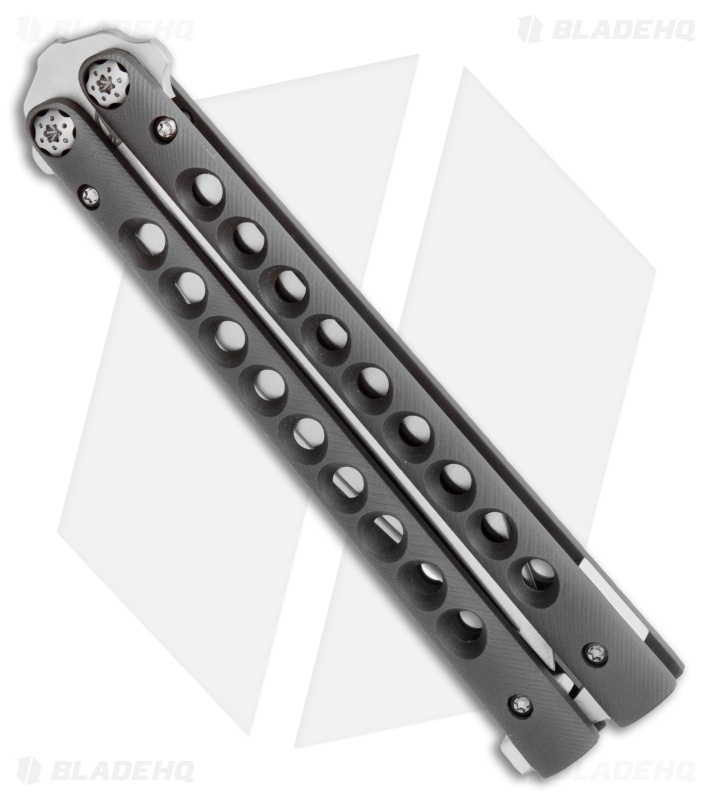 Biegler Bladeworks Custom Rockstyle Gen3 Balisong Blackened Titanium 9 Hole