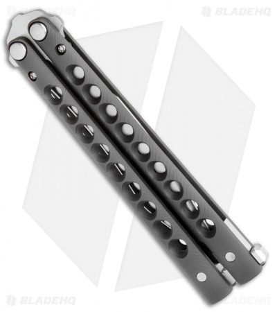 Biegler Bladeworks Custom Rockstyle Gen3 Balisong Blackened Titanium 9 Hole