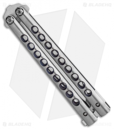 Biegler Bladeworks Custom Rockstyle Gen4 Balisong Ti. 9 Hole Blue Ano.
