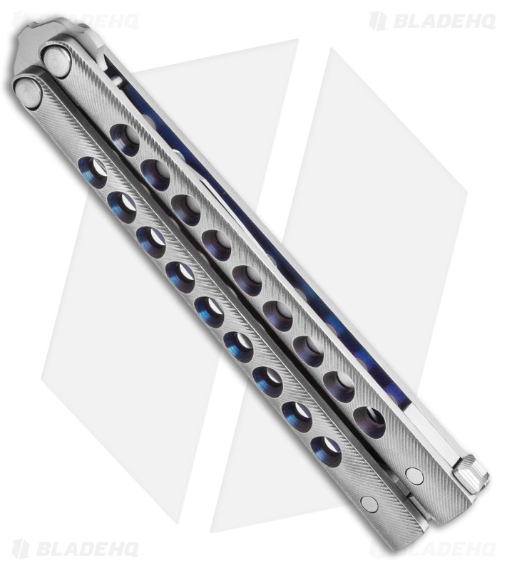 Biegler Bladeworks Custom Rockstyle Gen4 Balisong Ti. 9 Hole Blue Ano.