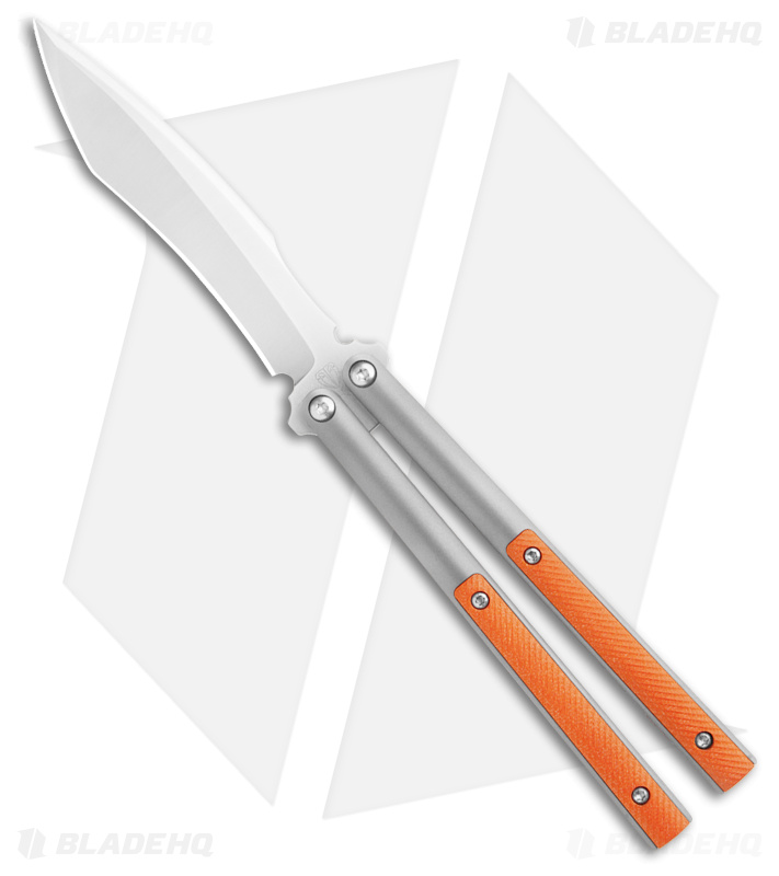 Biegler Bladeworks Custom Rockstyle Softail Balisong Orange G-10 (4.4" Satin)