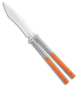 Biegler Bladeworks Custom Rockstyle Softail Balisong Orange G-10 (4.4" Satin)