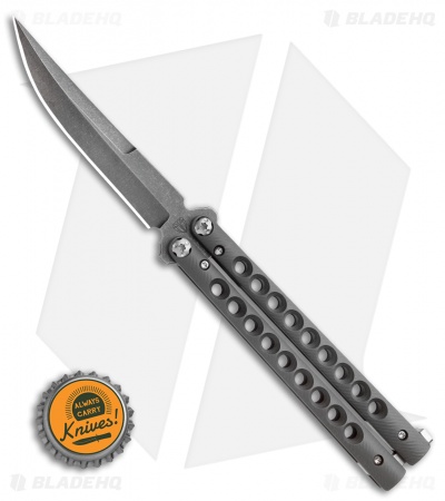 Biegler Bladeworks Custom Zukuri Gen3 Balisong Blackened Ti. 9 Hole (4.4" Black)