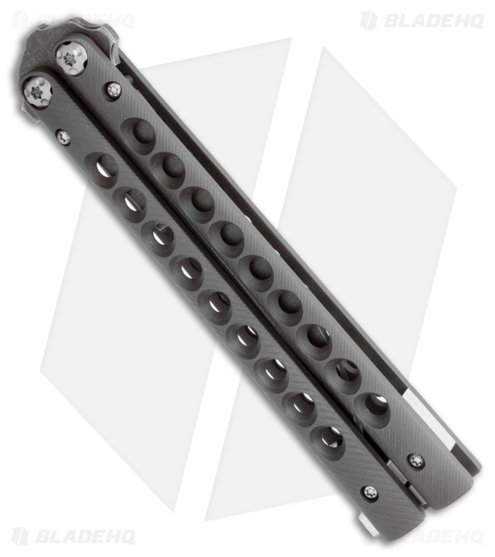 Biegler Bladeworks Custom Zukuri Gen3 Balisong Blackened Ti. 9 Hole (4.4" Black)