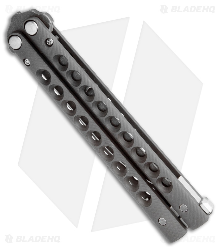Biegler Bladeworks Custom Zukuri Gen3 Balisong Blackened Ti. 9 Hole (4.4" Black)