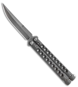 Biegler Bladeworks Custom Zukuri Gen3 Balisong Blackened Ti. 9 Hole (4.4" Black)